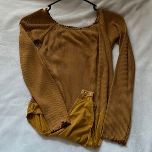Mustard long sleeve body suit